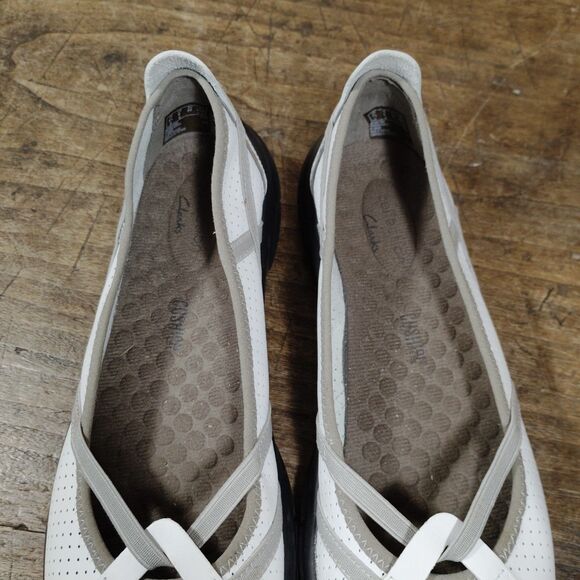 Clarks Privo Shoes 9 M Slip On Ballet Flats White Casual Sneaker Loafer - Picture 4 of 9